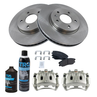 TRQ® - Front Disc Brake Kit with Semi-Metallic Pads and Calipers
