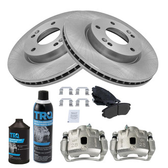 TRQ® - Front Disc Brake Kit with Semi-Metallic Pads and Calipers
