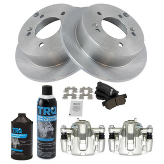TRQ® - Rear Disc Brake Kit with Semi-Metallic Pads and Calipers