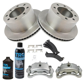 TRQ® - Rear Disc Brake Kit with Semi-Metallic Pads and Calipers