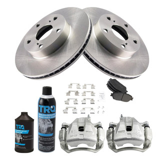 TRQ® - Front Disc Brake Kit with Semi-Metallic Pads and Calipers