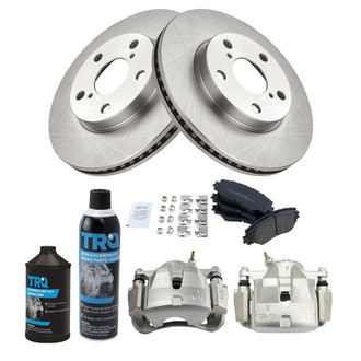 TRQ® - Front Disc Brake Kit with Semi-Metallic Pads and Calipers