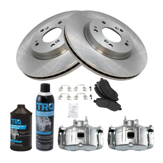 TRQ® - Front Disc Brake Kit with Semi-Metallic Pads and Calipers