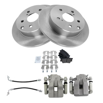 TRQ® - Rear Disc Brake Kit with Semi-Metallic Pads, Calipers and Hoses
