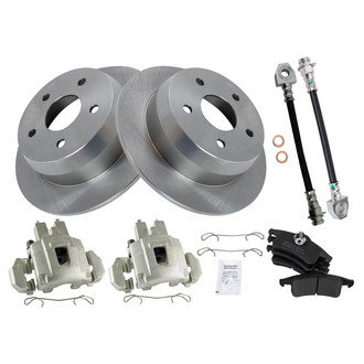 TRQ® - Rear Disc Brake Kit with Semi-Metallic Pads, Calipers and Hoses