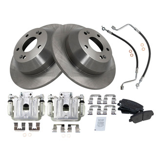 TRQ® - Rear Disc Brake Kit with Semi-Metallic Pads, Calipers and Hoses