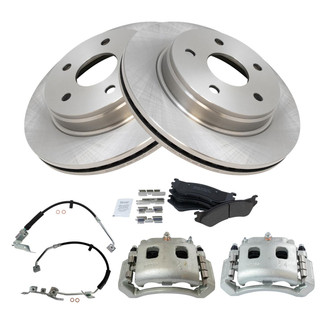 TRQ® - Disc Brake Kit with Semi-Metallic Pads, Calipers and Hoses