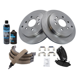 TRQ® - Rear Disc Brake Kit with Semi-Metallic Pads