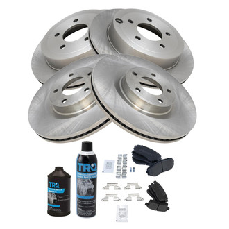 TRQ® - Front and Rear Disc Brake Kit with Semi-Metallic Pads