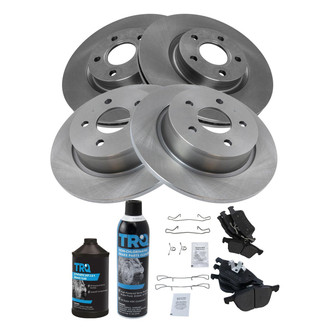 TRQ® - Front and Rear Disc Brake Kit with Semi-Metallic Pads