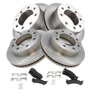 TRQ® - Front and Rear Disc Brake Kit with Semi-Metallic Pads