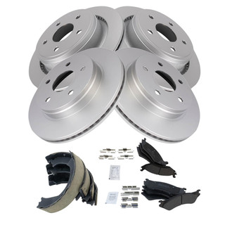 TRQ® - Front and Rear Disc Brake Kit with Semi-Metallic Pads