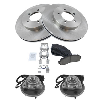 TRQ® - Front Disc Brake Kit with Ceramic Pads and Hub Assemblies