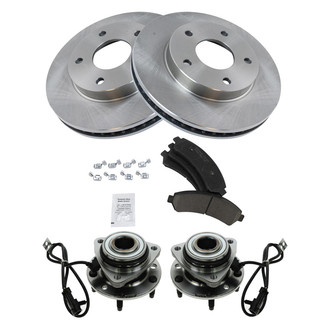 TRQ® - Front Disc Brake Kit with Ceramic Pads and Hub Assemblies