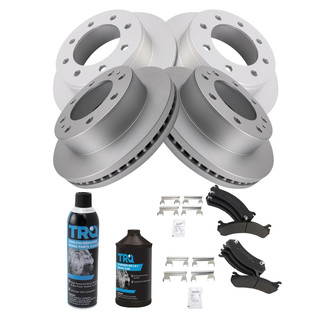 TRQ® - Front and Rear Disc Brake Kit with Semi-Metallic Pads