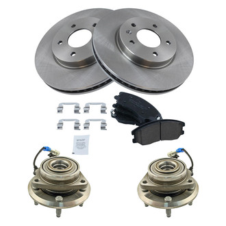 TRQ® - Front Disc Brake Kit with Ceramic Pads and Hub Assemblies