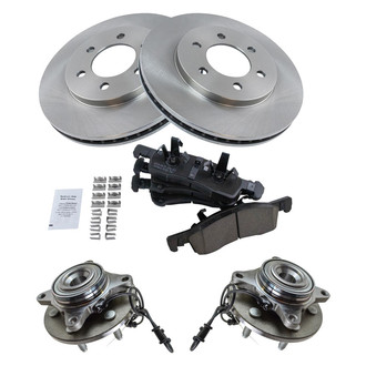 TRQ® - Front Disc Brake Kit with Ceramic Pads and Hub Assemblies