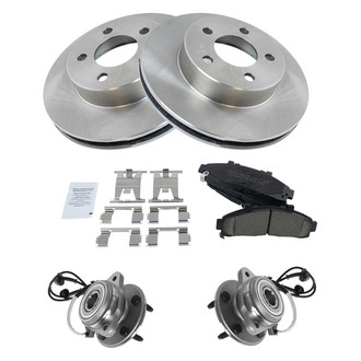 TRQ® - Front Disc Brake Kit with Ceramic Pads and Hub Assemblies