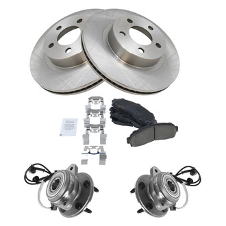 TRQ® - Front Disc Brake Kit with Ceramic Pads and Hub Assemblies