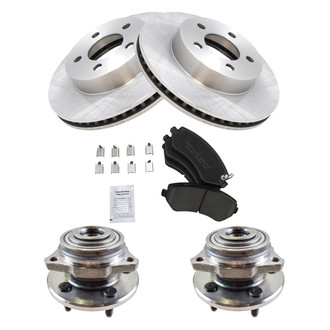 TRQ® - Front Disc Brake Kit with Ceramic Pads and Hub Assemblies