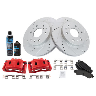 TRQ® - Performance Semi-Metallic Front Brake Kit with Calipers