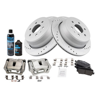 TRQ® - Performance Semi-Metallic Rear Brake Kit with Calipers