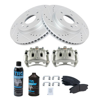 TRQ® - Performance Semi-Metallic Front Brake Kit with Calipers