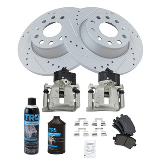 TRQ® - Performance Semi-Metallic Rear Brake Kit with Calipers