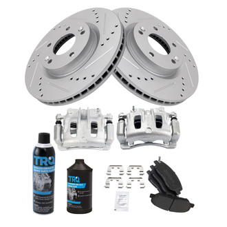 TRQ® - Performance Semi-Metallic Front Brake Kit with Calipers