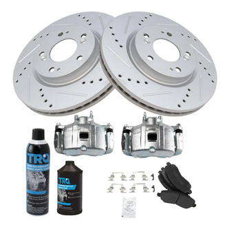 TRQ® - Performance Semi-Metallic Front Brake Kit with Calipers