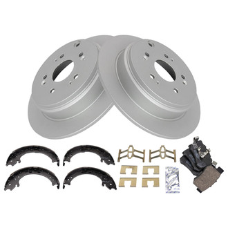 TRQ® - Rear Disc Brake Kit with Ceramic Pads and Shoes