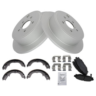 TRQ® - Rear Disc Brake Kit with Ceramic Pads and Shoes