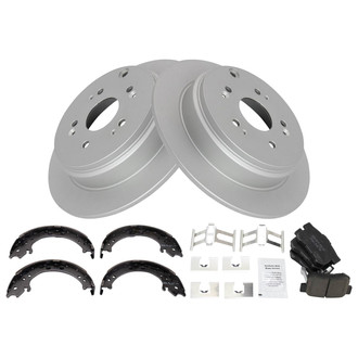 TRQ® - Rear Disc Brake Kit with Ceramic Pads and Shoes