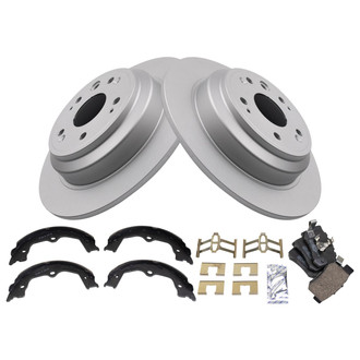 TRQ® - Rear Disc Brake Kit with Ceramic Pads and Shoes