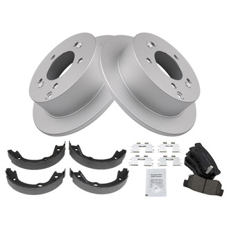 TRQ® - Rear Disc Brake Kit with Ceramic Pads and Shoes