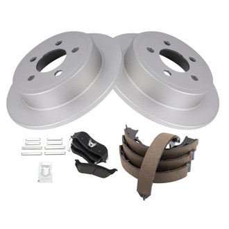 TRQ® - Rear Disc Brake Kit with Ceramic Pads and Shoes