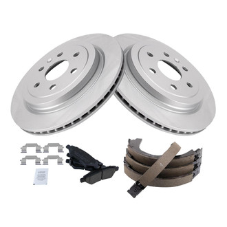 TRQ® - Rear Disc Brake Kit with Ceramic Pads and Shoes