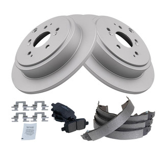 TRQ® - Rear Disc Brake Kit with Ceramic Pads and Shoes
