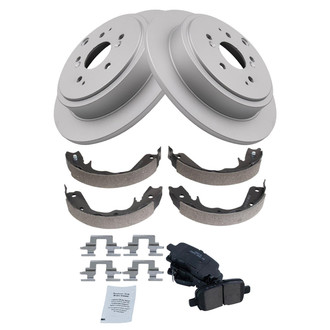 TRQ® - Rear Disc Brake Kit with Ceramic Pads and Shoes
