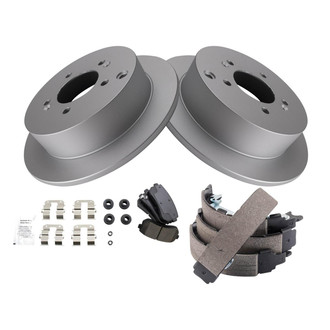TRQ® - Rear Disc Brake Kit with Ceramic Pads and Shoes