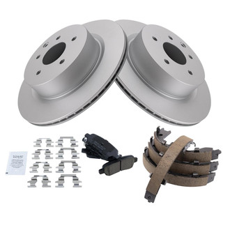 TRQ® - Rear Disc Brake Kit with Ceramic Pads and Shoes