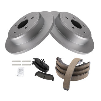 TRQ® - Rear Disc Brake Kit with Ceramic Pads and Shoes