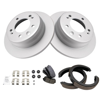 TRQ® - Rear Disc Brake Kit with Ceramic Pads and Shoes