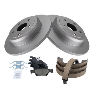TRQ® - Rear Disc Brake Kit with Ceramic Pads and Shoes