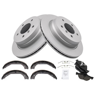 TRQ® - Rear Disc Brake Kit with Ceramic Pads and Shoes