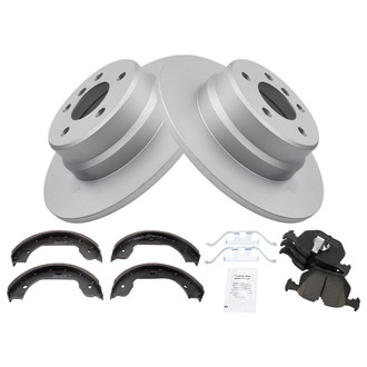 TRQ® - Rear Disc Brake Kit with Ceramic Pads and Shoes