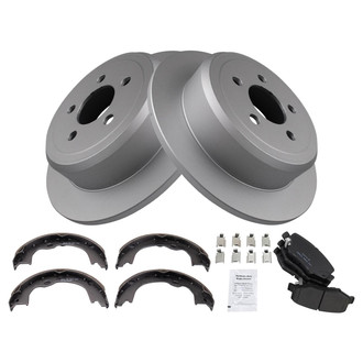 TRQ® - Rear Disc Brake Kit with Ceramic Pads and Shoes
