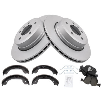 TRQ® - Rear Disc Brake Kit with Ceramic Pads and Shoes