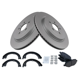 TRQ® - Rear Disc Brake Kit with Ceramic Pads and Shoes