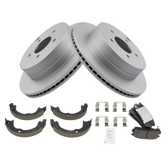TRQ® - Rear Disc Brake Kit with Ceramic Pads and Shoes